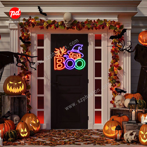 Letrero Luminoso LED de Neón con Diseño de Sombrero de Bruja, Calabaza y Araña para <span class=keywords><strong>Halloween</strong></span>, Regalo para Niños, Decoración de Fiestas, Uso en Automóviles - Product Image 3