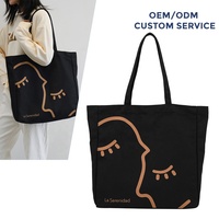 Sac de shopping en toile réutilisable à long manche avec logo personnalisé, sac de boutique pour cosmétiques pour femmes, vertical, lavable, multicolores