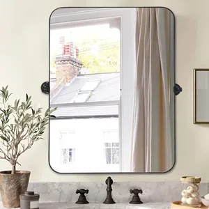 Espelho de parede de canto arredondado, miroir decorativo