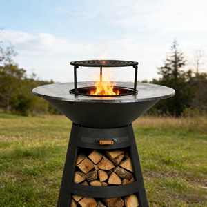 Suministros de Jardín, Brasero de Fácil Montaje, Plancha para Cocinar con Leñ<span class=keywords><strong>a</strong></span>, Bajo Nivel de <span class=keywords><strong>Humo</strong></span>, Cocina de 360 Grados con Base para Exteriores - Product Image 3