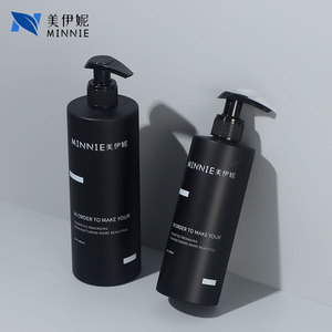 Minnie Black Round <b>Shampoo</b> Bottle 500ml With Pump Dispenser For Daily Hair Care - Product Image 1