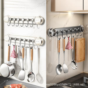 Support mural de rangement de cuisine Heaven And Earth Fish, 6 crochets à ventouse, poli, sans perçage - Product Image 2