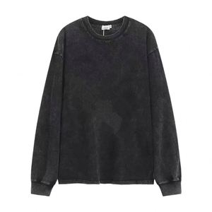 Nouveau Sweat-shirt Unisexe Oversize en Coton Lavé Effet Vieilli, Pull Ample Noir à Manches Longues pour Homme et Garçon - Product Image 6