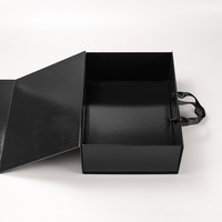Boîte de luxe avec logo personnalisé, fermeture magnétique, couvercle en carton rigide, boîte en carton noir avec aimant, emballage pour chaussures, vêtements, emballage cadeau en carton