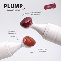 Gloss à lèvres hydratant longue tenue effet rosée, teinte pigmentée, brillant et repulpant, avec applicateur souple à bille roulante OEM