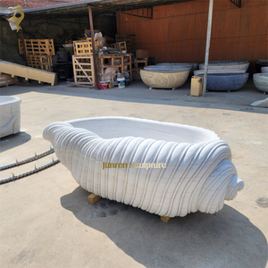 Baignoire sur mesure en pierre naturelle solide en forme <span class=keywords><strong>de</strong></span> coquillage, baignoire autoportante en marbre cultivé en forme <span class=keywords><strong>de</strong></span> coquille <span class=keywords><strong>de</strong></span> <span class=keywords><strong>mer</strong></span> pour hôtel - Product Image 2