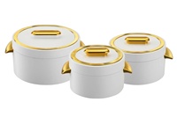 Conteneur de conservation alimentaire 1L 2L 3.5L avec couvercle verrouillable, doubles poignées, doublure en acier inoxydable, finition mate, ensemble de 3 casseroles modernes pour la table