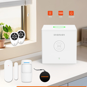 Cube de sécurité sans fil <span class=keywords><strong>Staniot</strong></span> Système de sécurité domestique WiFi avec alarme d'autodéfense Kit de système d'alarme antivol avec capteur de mouvement 433MHz - Product Image 1