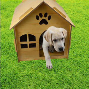 บ้านสุนัขไม้ขนาดใหญ่อุปกรณ์สำหรับสัตว์เลี้ยงสุนัขกรงไม้น่ารักใช้กลางแจ้งบ้านสุนัข - Product Image 4