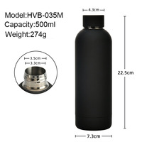 Botella de agua de acero inoxidable con aislamiento a granel de 500ml, termo de vacío impreso con logotipo personalizado para un rendimiento óptimo en frío