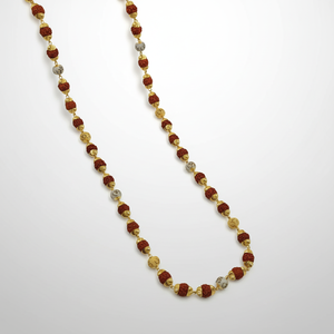 Traditional Rudraksha Gold <b>Mala</b> <b>Necklace</b> with Decorative Beads Elegant Daily Wear <b>Mala</b> <b>Necklace</b> Beads Yoga Jewelry Religious - Product Image 3