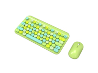 Keyboard Mini 2.4 GHz dengan Tombol Bulat Berwarna-warni Gaya Retro Candy Typewriter untuk Windows
