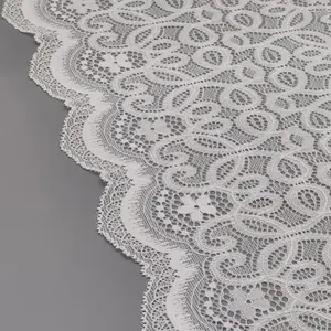 21cm Spot Sexy border lace trim Black White mesh fabric Fancy Rose Spandex Stretch Lace Trim for women stockings