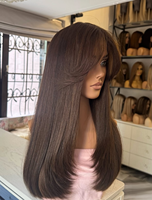 Perruque Sheitel juive de luxe en cheveux humains bruts européens, coupe bob, avec dentelle, nœuds simples, nœuds invisibles, pré-épilée, ligne de cheveux naturelle