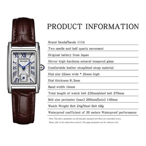 Montre à quartz pour femme Sanda 1116, luxe de niche, chiffres romains minimalistes, étanche, élégante, montre-bracelet pour femmes - Product Image 3