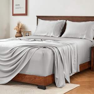 Parure de lit King Size de luxe 100 % <span class=keywords><strong>bambou</strong></span> 300TC, motif végétal imprimé, pour literie en <span class=keywords><strong>bambou</strong></span>, housse de couette tissée, toutes saisons, moderne - Product Image 4