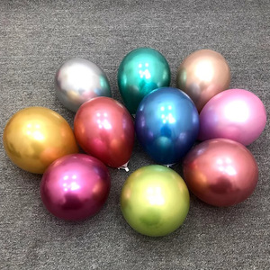 Globos <span class=keywords><strong>de</strong></span> Látex Metálicos Cromados Redondos <span class=keywords><strong>de</strong></span> 12 Pulgadas <span class=keywords><strong>de</strong></span> Alta Calidad al por Mayor, en Dorado, Plateado, Rojo Rosa, Azul y Verde para Navidad - Product Image 3