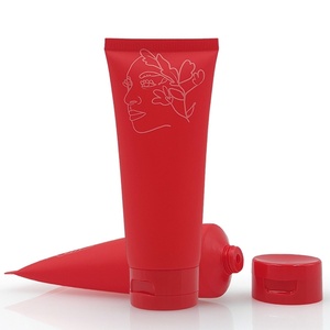 Tubo de Plástico PE Reciclable al por Mayor con Tapa Abatible, 50g 60g 100g 120g, Rojo, para Lociones Corporales y Faciales, para Cuidado Personal de la Piel y Cosméticos - Product Image 3