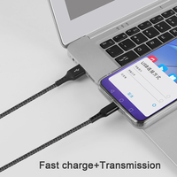 Câble de charge rapide USB-A vers Type-C QC3.0 3A tressé en nylon 1000 mm (3,3 pieds) pour synchronisation de données et charge de téléphones et tablettes Android