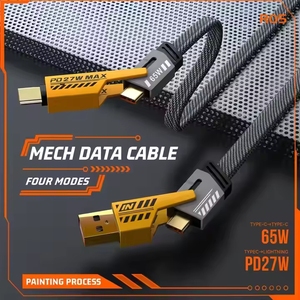Cable de Carga Rápida <span class=keywords><strong>USB</strong></span> 4 en 1 de Alta Calidad, con Trenzado de Nailon y Aleación de Zinc, PD de 27W a 65W, para - Product Image 4