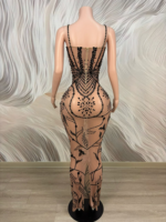 Nouvelle arrivée AD2964, robe de soirée de luxe pour femmes, robe de fête scintillante en cristal, robe de soirée sexy en maille, robe de bal pour femmes