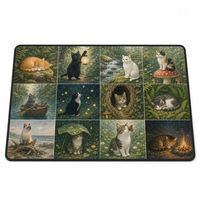 Tapis de jeu de table en néoprène 24 x 13,5 pouces, tapis de jeu de cartes TCG, base en caoutchouc antidérapante, bord cousu encastré, tapis de jeu de bureau