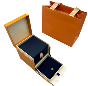 Caja de Joyería de Doble Cajón de Alta Gama y Exquisita, Personalizable con Logotipo de Marca, Caja de Regalo para Parejas - Product Image 3