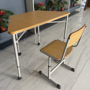 Ensemble de bureau et chaise pour étudiants, hauteur réglable, mobilier scolaire pour l'étude en groupe, bureau d'apprentissage collaboratif avec roulettes - Product Image 1