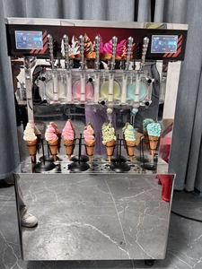 Machine à <span class=keywords><strong>glace</strong></span> molle commerciale à 7 têtes, petite machine à crème glacée avec pré-refroidissement et cônes <span class=keywords><strong>de</strong></span> fraîcheur - Product Image 2