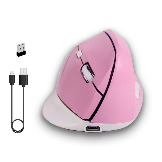 Upright PC Gaming Office Wireless Mouse Ergonomic Vertical 4 Buttons USB/2.4G Rechargeable