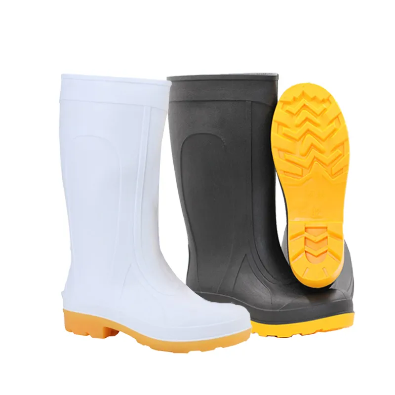 Botas de lluvia impermeables para hombre y mujer, botas de goma de Pvc para industria alimentaria y pesca, venta al por mayor