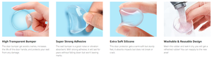 6 autocollants ronds transparents et durables en PU pour poignée de <span class=keywords><strong>porte</strong></span> et butée de <span class=keywords><strong>porte</strong></span>, étanches et insonorisants - Product Image 4