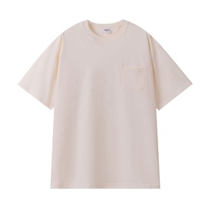 <span class=keywords><strong>Camiseta</strong></span> de algodón doble grueso de 260 g para <span class=keywords><strong>hombre</strong></span>, cuello redondo, holgada, de color liso, <span class=keywords><strong>manga</strong></span> <span class=keywords><strong>corta</strong></span>, moda de verano - Product Image 6