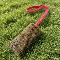 Jouet à mâcher pour chien en fourrure de lapin véritable de qualité supérieure, corde élastique écologique, jouet interactif pour tirer, jouet durable pour tirer en extérieur