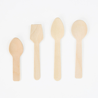 Vente en gros mini cuillères en bois jetables pour crème glacée en bouleau de qualité alimentaire