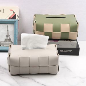 Rectangle Cover Facial <b>Paper</b> Organizer Dispenser Woven Pattern <b>Tissue</b> Box - Product Image 4