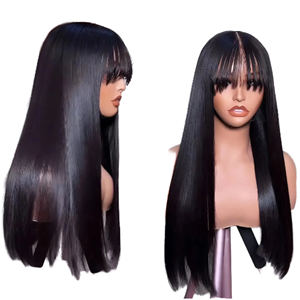 Perruque en dentelle frontale HD 4x4 13x4 en cheveux vierges vietnamiens Remy avec base en dentelle, densité 180%, noir naturel, coupe droite, longueur 26 pouces - Product Image 1