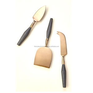 Juego de cuchillos y servidor de acero inoxidable chapado en oro para pastel, con mango único hecho a mano, juego de herramientas de pastel real baratas para fiesta - Product Image 3