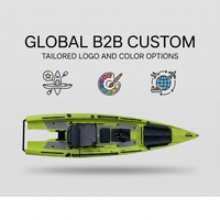 Kayak certifié de 13 pieds (4 m) avec propulsion à pédales, double hélice, skiff océanique pour trois personnes, canoë de pêche motorisé avec GPS, bateau de pêche à la traîne