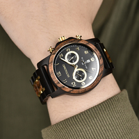 Jam Tangan Quartz ECO Stainless Steel Ramah Lingkungan Kayu Tahan Air Desain Royal Pria Jam Tangan Kayu