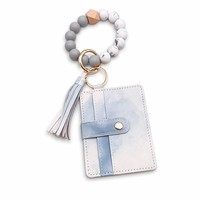 Dompet Gelang Silikon Berlogo Kustom dengan Gantungan Kunci dan Tempat Kartu, Hadiah untuk Wanita