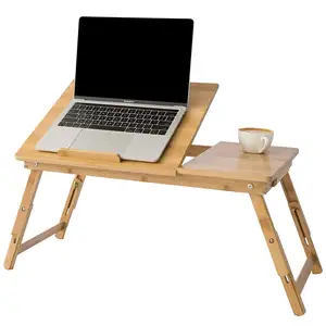 Multifunction Non-toxic Bamboo Adjustable Folding Laptop Table For Bed