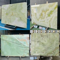 Dalle de marbre vert onyx pierre naturelle translucide de luxe personnalisée pour îlot de cuisine comptoir de salle de bain vanité panneau mural rétro-éclairé