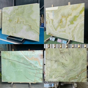 Tùy chỉnh sang trọng tự nhiên mờ đá màu xanh lá cây Onyx phiến đá cẩm thạch cho nhà bếp đảo Countertop phòng tắm Vanity Backlit <span class=keywords><strong>Panel</strong></span> tường - Product Image 2