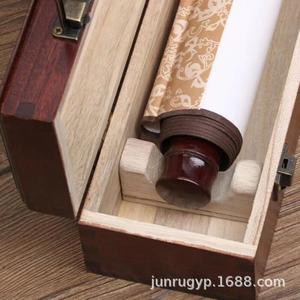 Boîte rectangulaire en bois massif pour calligraphie et peinture, 36x7x7cm, avec couvercle rabattable et verrouillable, pour bijoux, œuvres d'art et cadeaux - Product Image 1