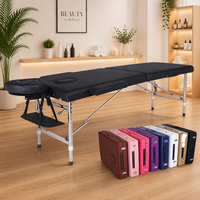 Lit de massage pliable de luxe réglable en hauteur, en cuir PU, design contemporain, éponge haute densité – Portable pour la beauté à domicile