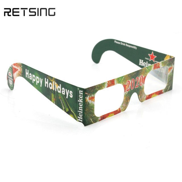 Hot Sale 3D Firework Diffraction Glasses, Customized Fold Cardboard Paper Frames Unique Party Favors for Kids