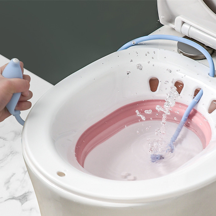 Складная сидячая ванна для замачивания и отпаривания на сиденье унитаза с ручным флюзером Женская сидячая ванна раковина для беременных