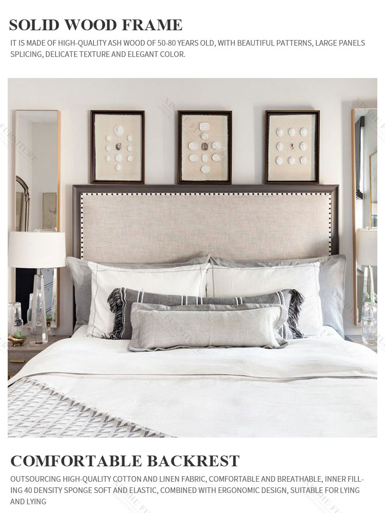 american country top quality long lasting luxury nordic double king bed french retro 1.98m custom  bedroom solid wood bed