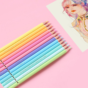 Ensemble de crayons de couleur en bois de pin huilé Macaron 12 couleurs, pastel spécial non toxique EN71-1/2/3 <span class=keywords><strong>Brutfuner</strong></span> 3.0mm, ensemble cadeau d'art pour enfants - Product Image 1